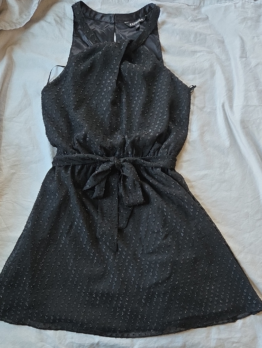 Express Mini Fairy Goth Mystical Cocktail Medium black Sparkle Short Dress Party